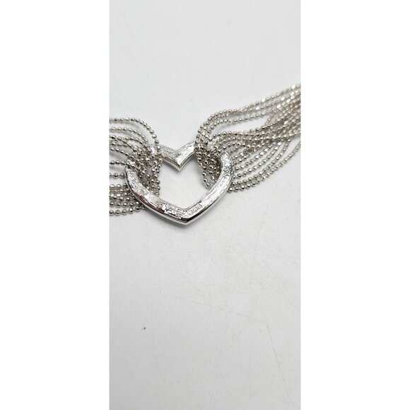 Nolan Miller Glamour Collection Multi-Strand Heart Necklace With Rhinestones - Picture 4 of 5